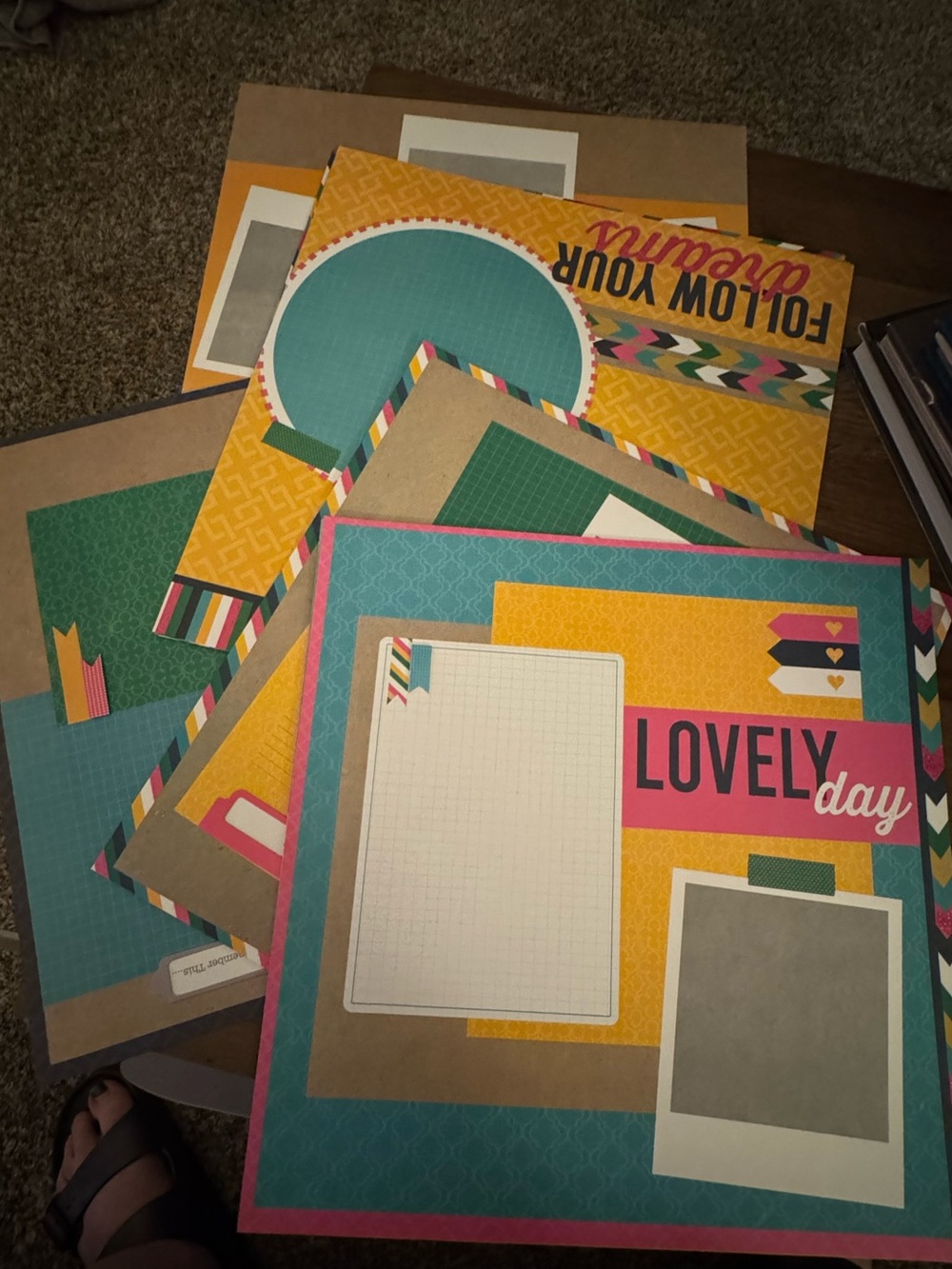 Premade scrapbook pages set